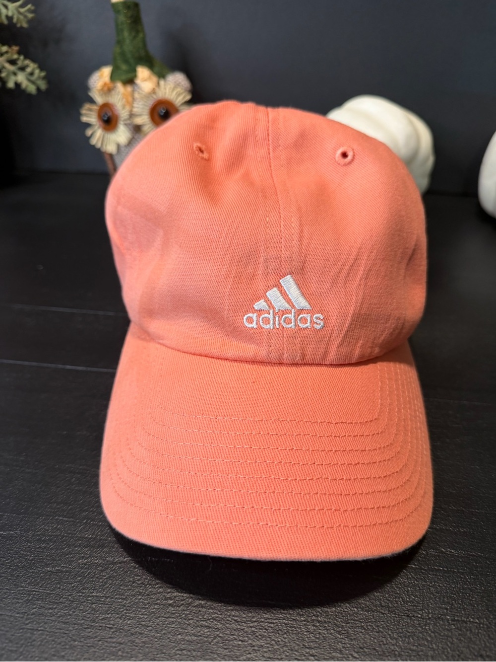adidas Kids Coral Orange Logo Baseball Cap